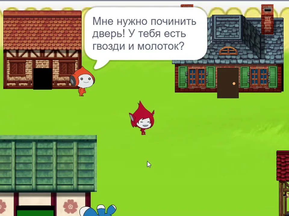 Сюжетная игра с персонажами, диалогами и игровым миром в Scratch